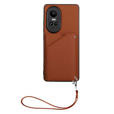 Soft Luxury Leather Snap On Case Cover YB1 for Oppo Reno10 5G Brown