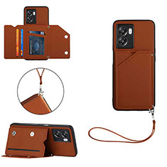 Soft Luxury Leather Snap On Case Cover YB1 for Realme Narzo 50 5G Brown