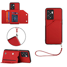 Soft Luxury Leather Snap On Case Cover YB1 for Realme Narzo 50 5G Red