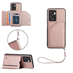 Soft Luxury Leather Snap On Case Cover YB1 for Realme Narzo 50 5G Rose Gold