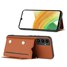 Soft Luxury Leather Snap On Case Cover YB1 for Samsung Galaxy A34 5G Brown