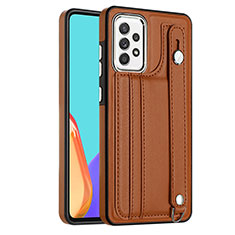 Soft Luxury Leather Snap On Case Cover YB1 for Samsung Galaxy A72 5G Brown