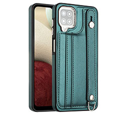 Soft Luxury Leather Snap On Case Cover YB1 for Samsung Galaxy M12 Green