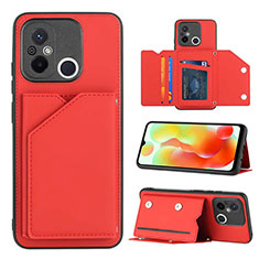 Soft Luxury Leather Snap On Case Cover YB1 for Xiaomi Poco C55 Red