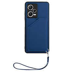 Soft Luxury Leather Snap On Case Cover YB1 for Xiaomi Redmi Note 12 Explorer Blue