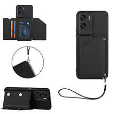 Soft Luxury Leather Snap On Case Cover YB2 for Huawei Honor 90 Lite 5G Black