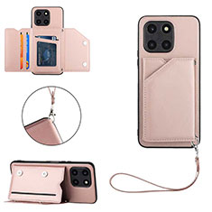 Soft Luxury Leather Snap On Case Cover YB2 for Huawei Honor X6a Rose Gold