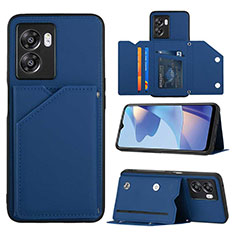 Soft Luxury Leather Snap On Case Cover YB2 for OnePlus Nord N300 5G Blue