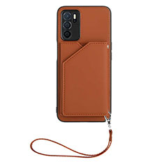Soft Luxury Leather Snap On Case Cover YB2 for Oppo A16 Brown