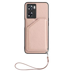 Soft Luxury Leather Snap On Case Cover YB2 for Oppo A57 4G Rose Gold