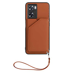 Soft Luxury Leather Snap On Case Cover YB2 for Oppo A77 4G Brown