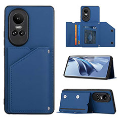 Soft Luxury Leather Snap On Case Cover YB2 for Oppo Reno10 Pro 5G Blue