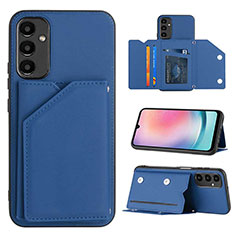 Soft Luxury Leather Snap On Case Cover YB2 for Samsung Galaxy A14 5G Blue
