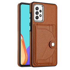Soft Luxury Leather Snap On Case Cover YB2 for Samsung Galaxy A52 5G Brown
