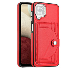 Soft Luxury Leather Snap On Case Cover YB2 for Samsung Galaxy M12 Red