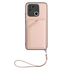 Soft Luxury Leather Snap On Case Cover YB2 for Xiaomi Redmi 10 Power Rose Gold
