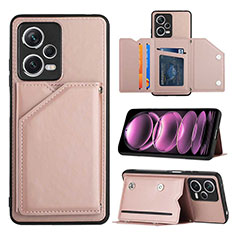 Soft Luxury Leather Snap On Case Cover YB2 for Xiaomi Redmi Note 12 Explorer Rose Gold