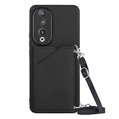 Soft Luxury Leather Snap On Case Cover YB3 for Huawei Honor 90 5G Black