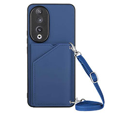 Soft Luxury Leather Snap On Case Cover YB3 for Huawei Honor 90 5G Blue
