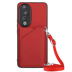 Soft Luxury Leather Snap On Case Cover YB3 for Huawei Honor 90 5G Red