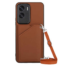 Soft Luxury Leather Snap On Case Cover YB3 for Huawei Honor 90 Lite 5G Brown