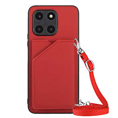 Soft Luxury Leather Snap On Case Cover YB3 for Huawei Honor X6a Red