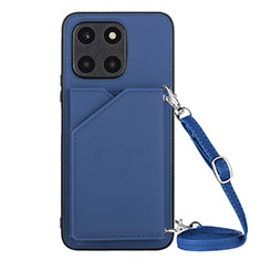 Soft Luxury Leather Snap On Case Cover YB3 for Huawei Honor X8b Blue