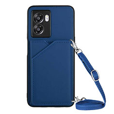 Soft Luxury Leather Snap On Case Cover YB3 for OnePlus Nord N300 5G Blue