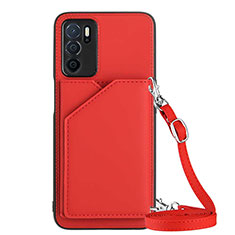 Soft Luxury Leather Snap On Case Cover YB3 for Oppo A16 Red