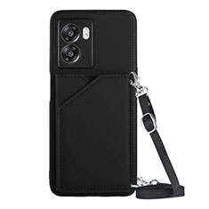 Soft Luxury Leather Snap On Case Cover YB3 for Oppo A57 5G Black