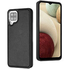 Soft Luxury Leather Snap On Case Cover YB3 for Samsung Galaxy A12 Black