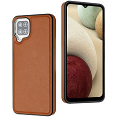 Soft Luxury Leather Snap On Case Cover YB3 for Samsung Galaxy A12 Brown