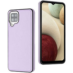 Soft Luxury Leather Snap On Case Cover YB3 for Samsung Galaxy A12 Purple