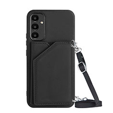 Soft Luxury Leather Snap On Case Cover YB3 for Samsung Galaxy A14 5G Black