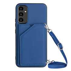 Soft Luxury Leather Snap On Case Cover YB3 for Samsung Galaxy A54 5G Blue