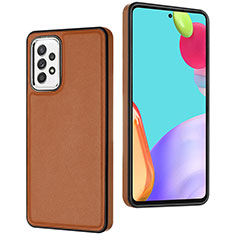 Soft Luxury Leather Snap On Case Cover YB3 for Samsung Galaxy A72 5G Brown