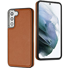 Soft Luxury Leather Snap On Case Cover YB3 for Samsung Galaxy S21 FE 5G Brown