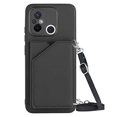 Soft Luxury Leather Snap On Case Cover YB3 for Xiaomi Poco C55 Black