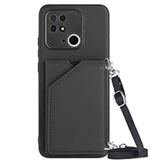 Soft Luxury Leather Snap On Case Cover YB3 for Xiaomi Redmi 10C 4G Black