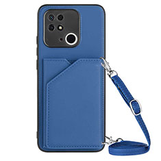 Soft Luxury Leather Snap On Case Cover YB3 for Xiaomi Redmi 10C 4G Blue