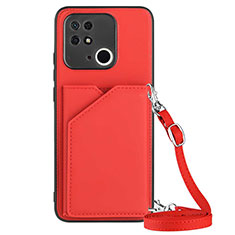 Soft Luxury Leather Snap On Case Cover YB3 for Xiaomi Redmi 10C 4G Red
