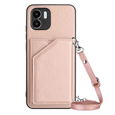 Soft Luxury Leather Snap On Case Cover YB3 for Xiaomi Redmi A1 Rose Gold