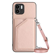 Soft Luxury Leather Snap On Case Cover YB3 for Xiaomi Redmi A2 Rose Gold