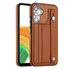 Soft Luxury Leather Snap On Case Cover YB4 for Samsung Galaxy A54 5G Brown