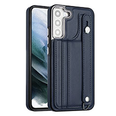 Soft Luxury Leather Snap On Case Cover YB4 for Samsung Galaxy S22 5G Blue