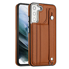Soft Luxury Leather Snap On Case Cover YB4 for Samsung Galaxy S22 5G Brown