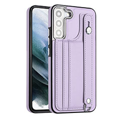 Soft Luxury Leather Snap On Case Cover YB4 for Samsung Galaxy S22 5G Purple