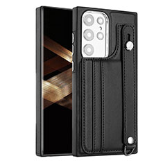 Soft Luxury Leather Snap On Case Cover YB4 for Samsung Galaxy S24 Ultra 5G Black