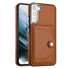 Soft Luxury Leather Snap On Case Cover YB5 for Samsung Galaxy S22 5G Brown