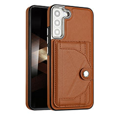 Soft Luxury Leather Snap On Case Cover YB5 for Samsung Galaxy S24 5G Brown